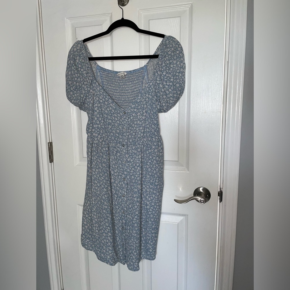 Floral baby blue sun dress